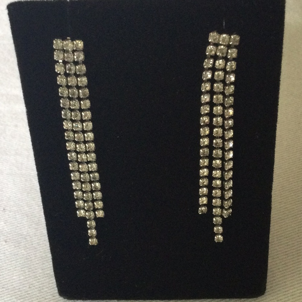 Rhinestone dangle earrings